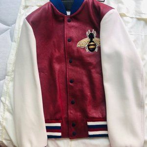 (New) Gucci Bomber Leather Jacket Blind for Love
